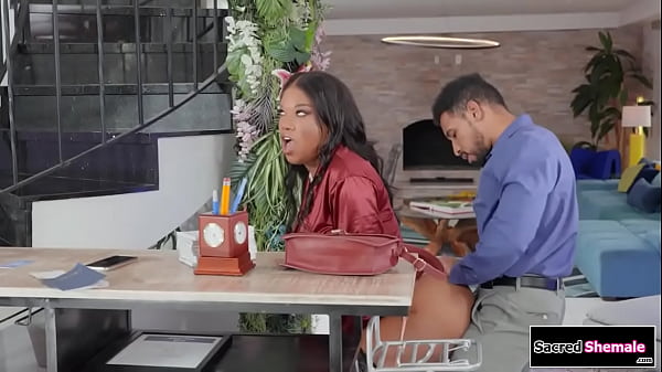 SacredShemale.com – Ebony trans Jexxxica Blake barebacks a guy