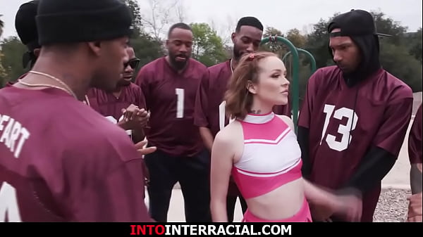 Cheerleader is gangbanged by seven bbcs